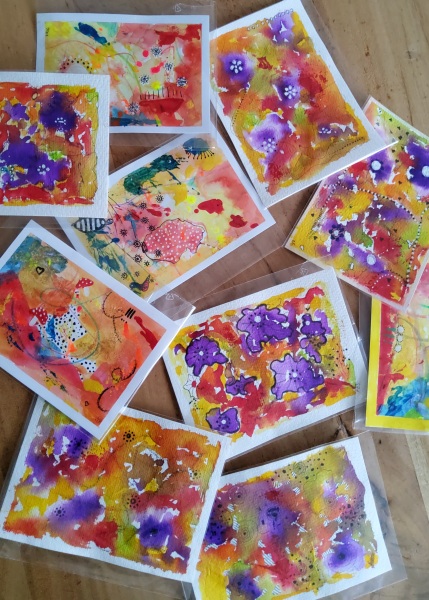 laufend neue Klex-Grußkarten