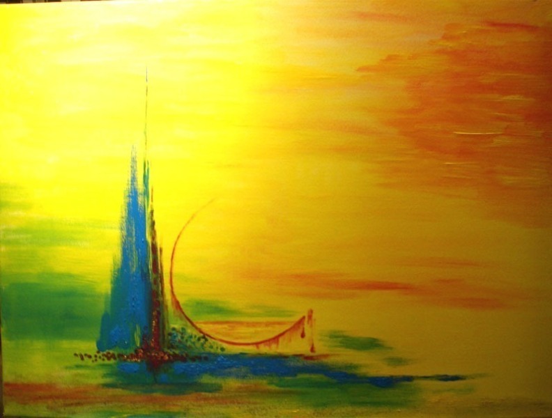 Schiffbruch im Sonnenuntergang